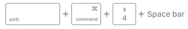 مفتاح Shift Command 4 مفتاح المسافة