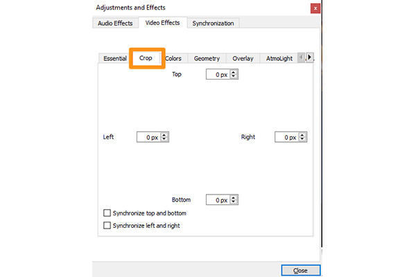 Adjust Value to Crop on Windows