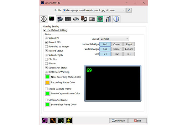 Dxtory Screen Recorder VOerlay