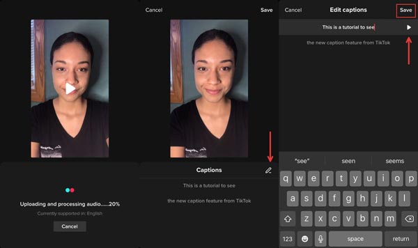 Add Captions to TikTok