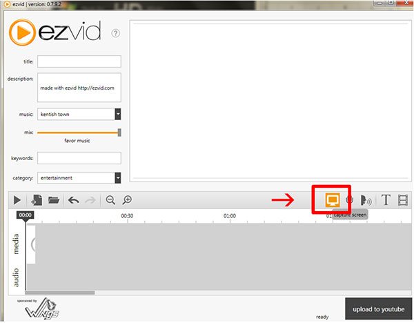 หน้าจอบันทึกหน้าจอ Ezvid จับภาพหน้าจอ