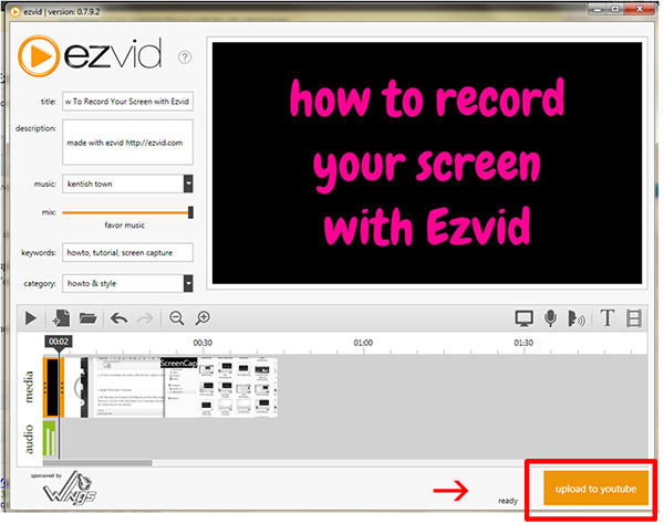 Ezvid Screen Recorder Upravit a Nahrát