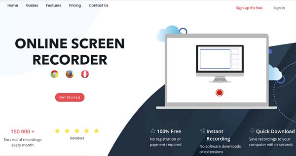 ScreenApp ऑनलाइन स्क्रीन रिकॉर्डर