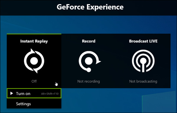 NVIDIA Geforce Experience Direct opnieuw afspelen inschakelen