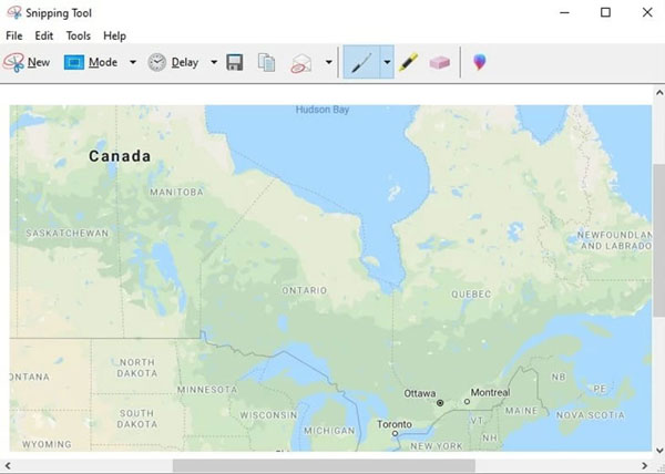 Výstřižky z Windows Map Google