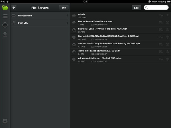 OPlayer Spill FLV-filer på iPad