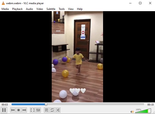 VLC Media Player Reproduzir Vídeo Webm