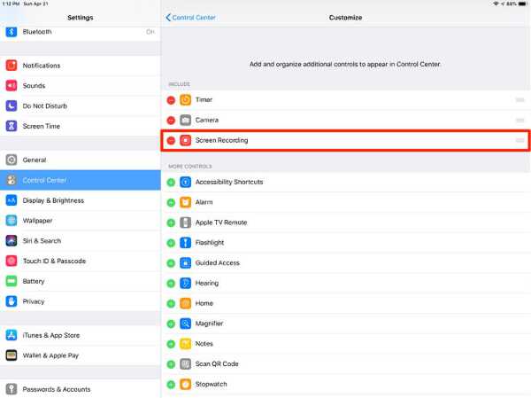 enable iPad Screen Recorder