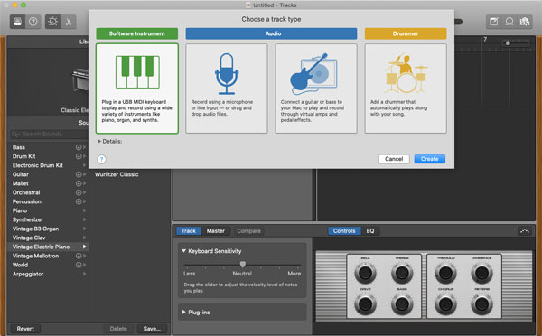 הקלט קול Garageband Mac