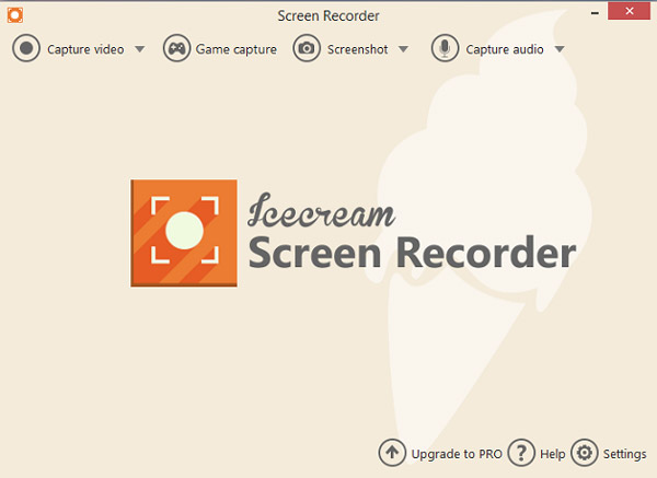 Icecream Screen Recorder felület