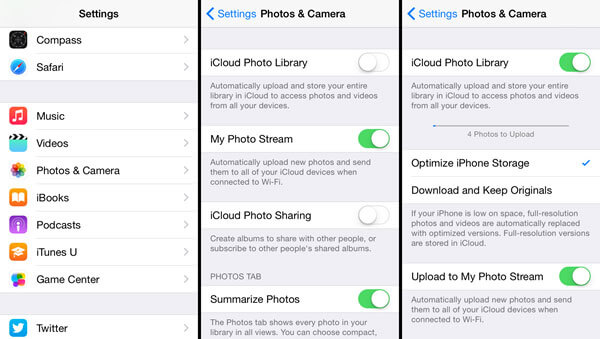 Sammuta iCloud Photo Library