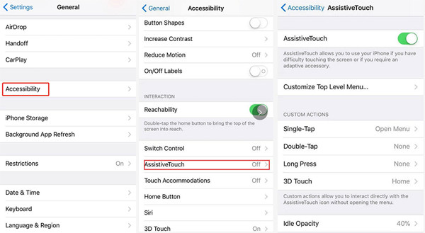 Включите Assistive Touch iPhone iPad