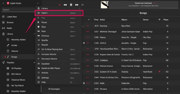 Apple Musicで音楽を転送