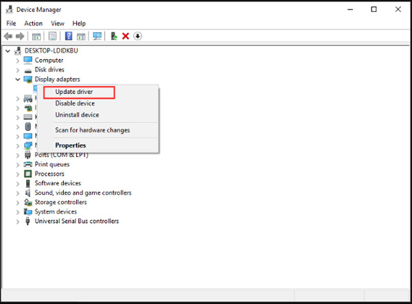 Device Manager Update Driver