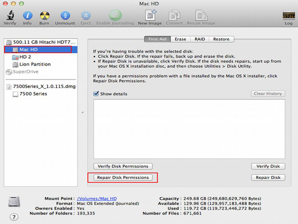 Repair Disk Permission