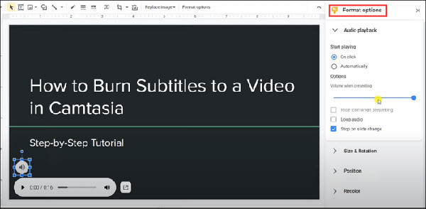 Ajustați setările audio pentru Google Slides