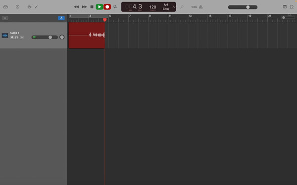 Registra audio con Garageband