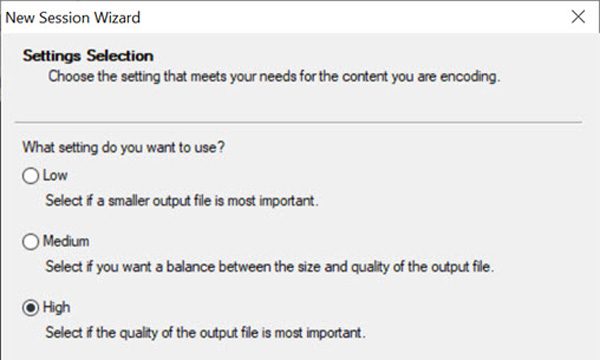 Windows Media Encoder Odaberite Kvaliteta