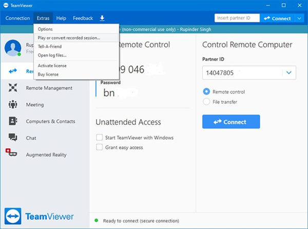 Record Teamviewer Extras