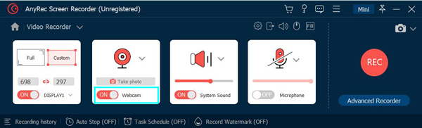 Turn on Webcam Recorder