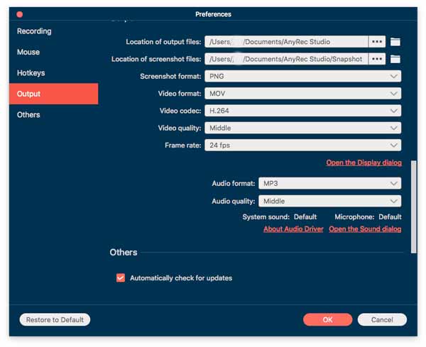 Ajustar la configuración de audio