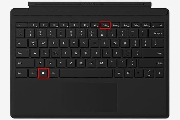 Capture d'écran Surface avec clavier