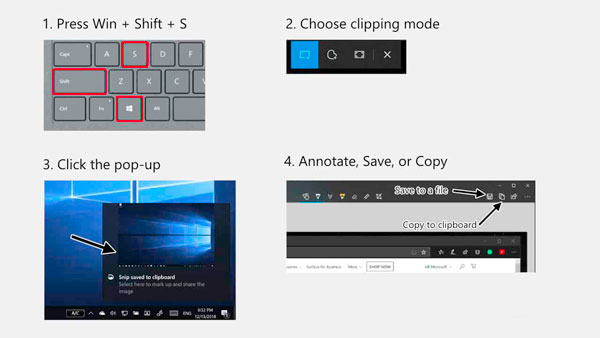 Surfaceスクリーンショットのショートカットキー