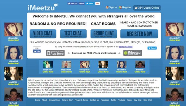Group webcam chat rooms page
