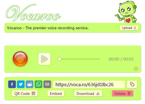 Share Vocaroo Recordings Social Platforms